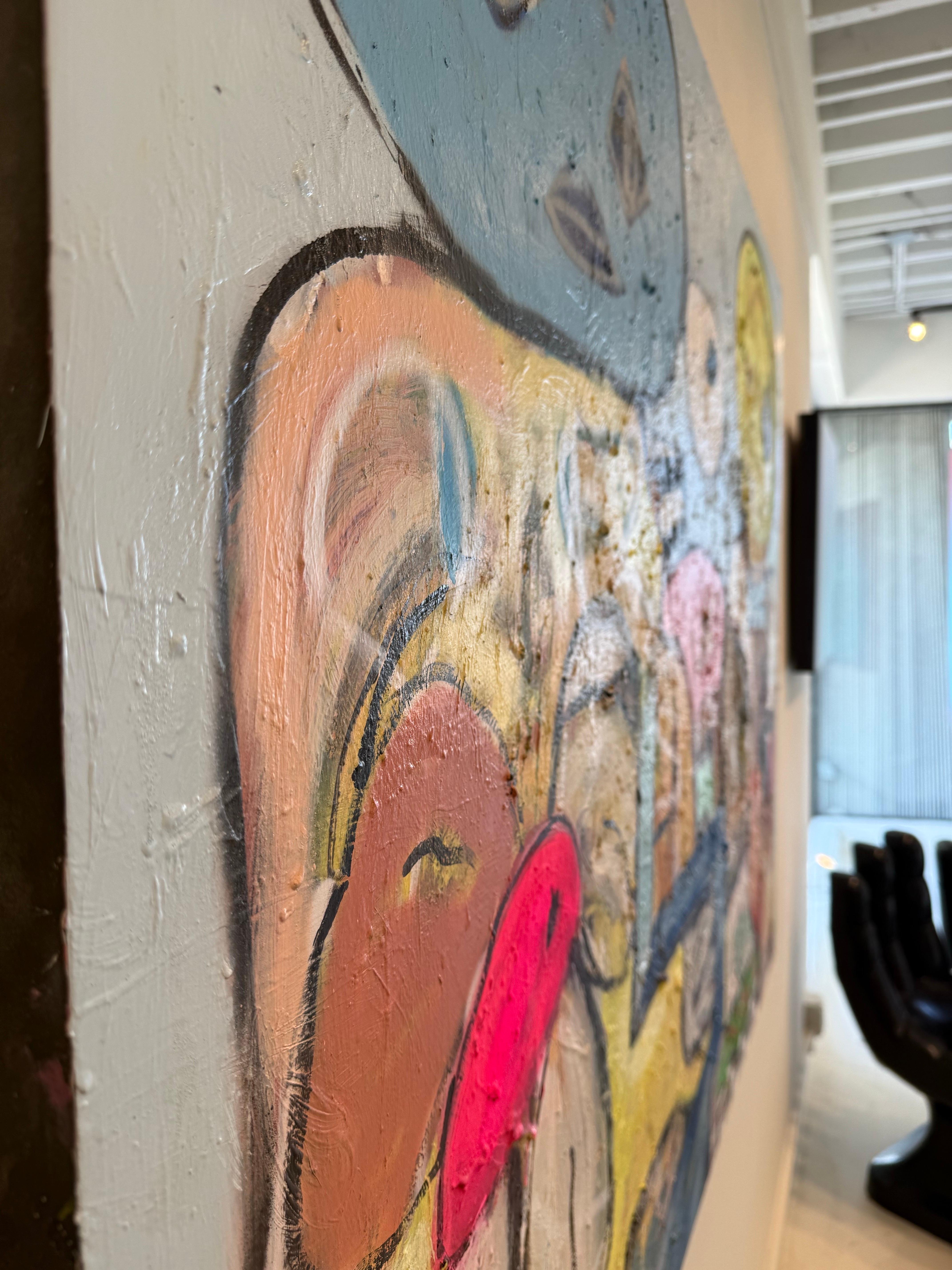 Mixed Media Painting titled “Spaceman 2” 45 x 60 - Brown Abstract Painting by Scott Harper