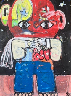Mixed Media Painting titled "Spaceman" 36 x 48