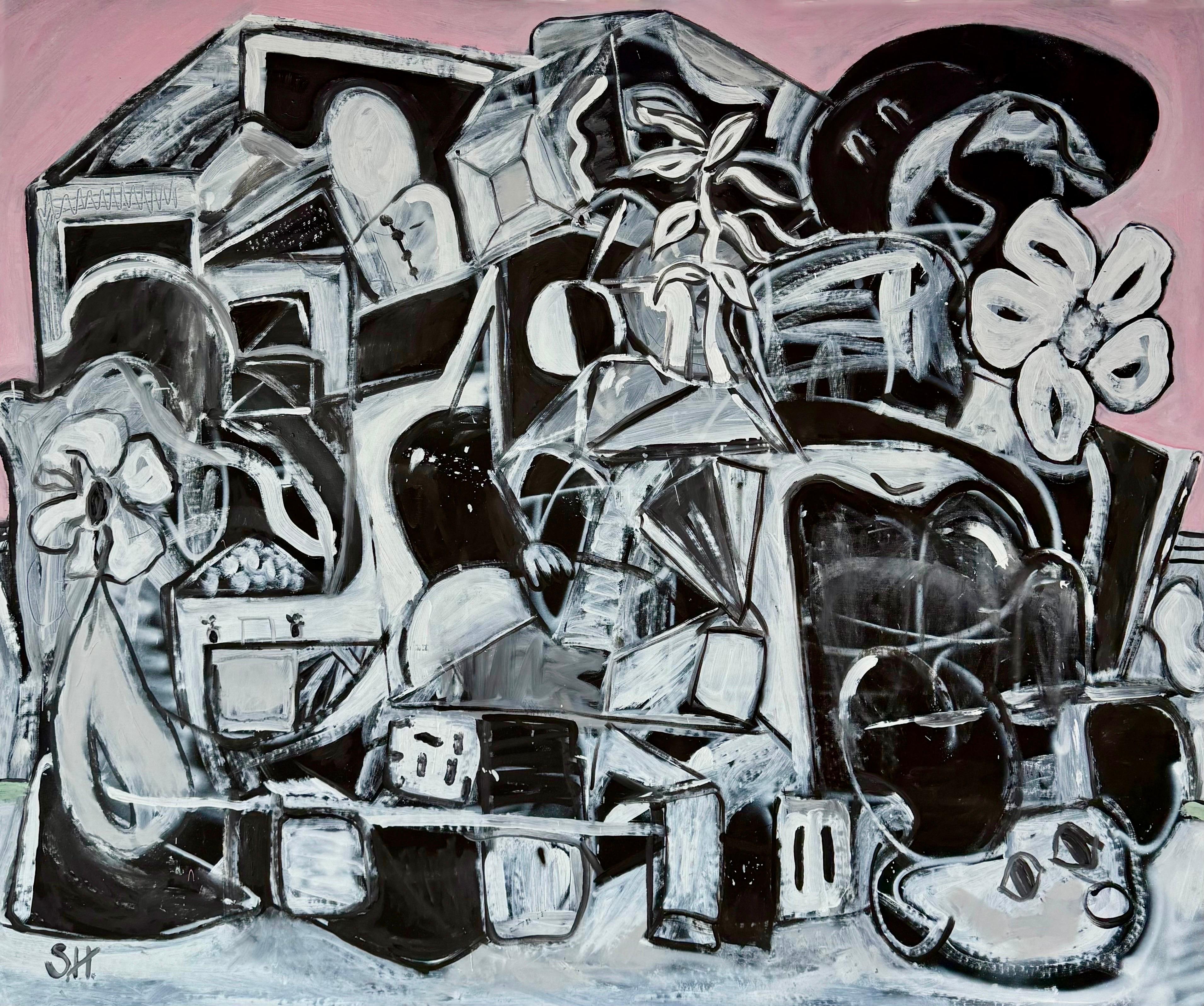 Mixed Media Painting titled “The Weight of Memory” 55 x 67