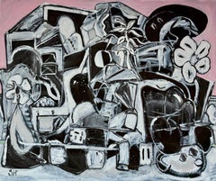 Mixed Media Painting titled “The Weight of Memory” 55 x 67