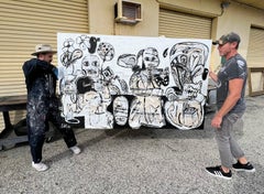 Quadro a tecnica mista intitolato "Passeggiata nel parco" 52 x 84