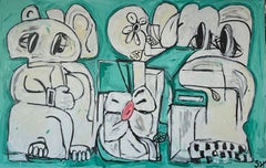 Mixed Media-Gemälde mit dem Titel We Could Be 44 x 70