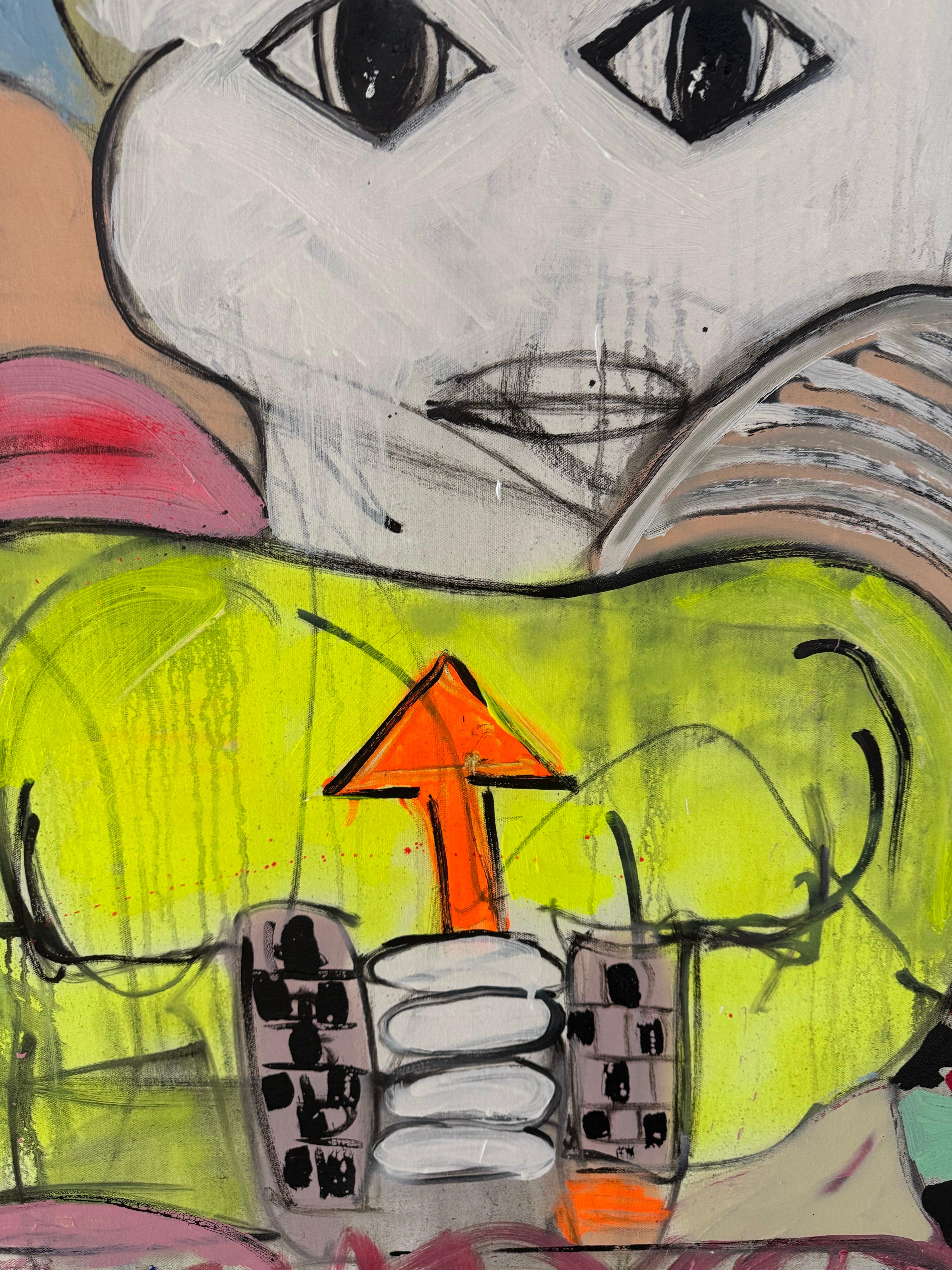 Mixed Media Painting titled “Welcome to Slow Air” 60 x 78 For Sale 2