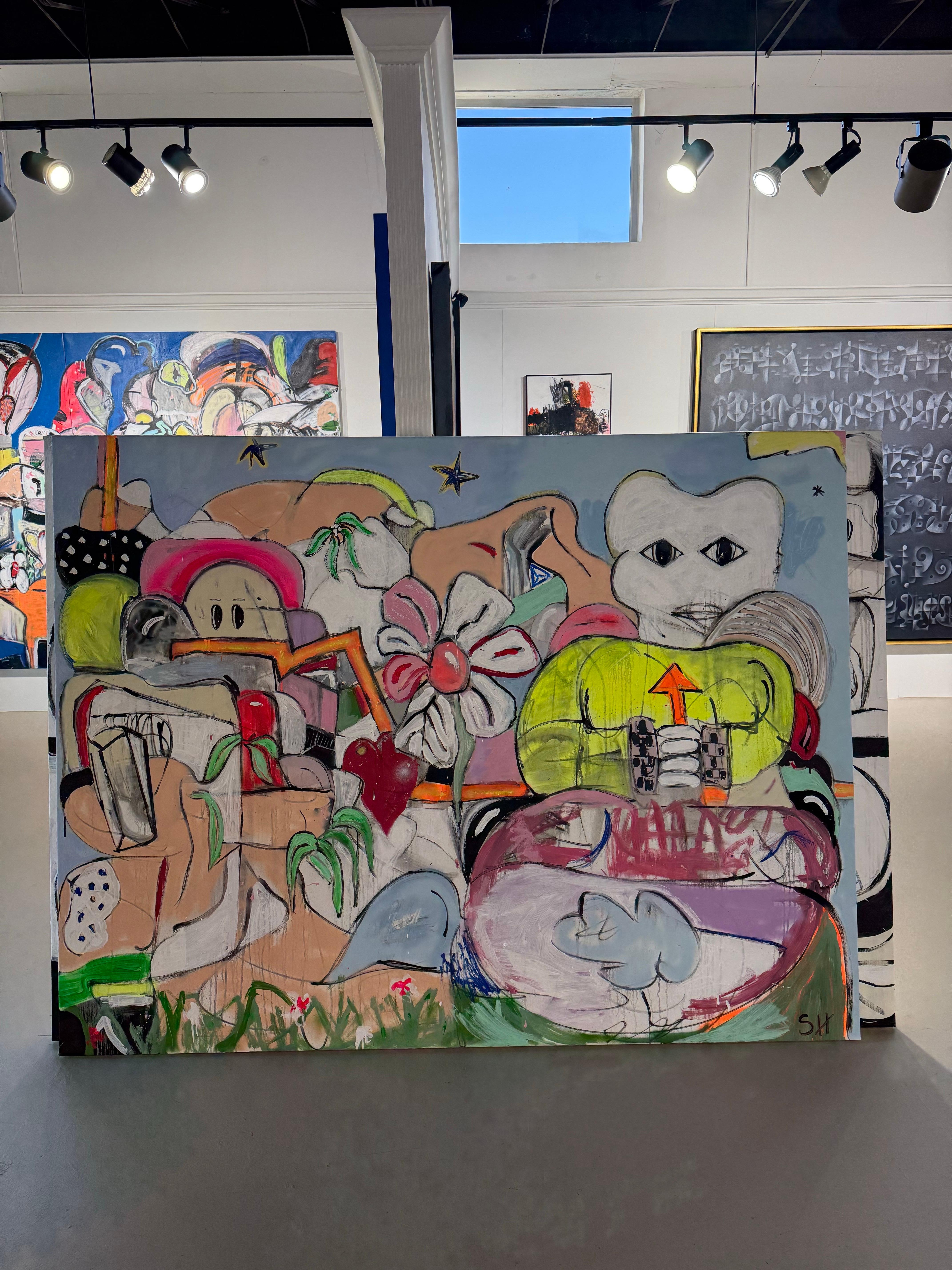 Mixed Media Painting titled “Welcome to Slow Air” 60 x 78 For Sale 3
