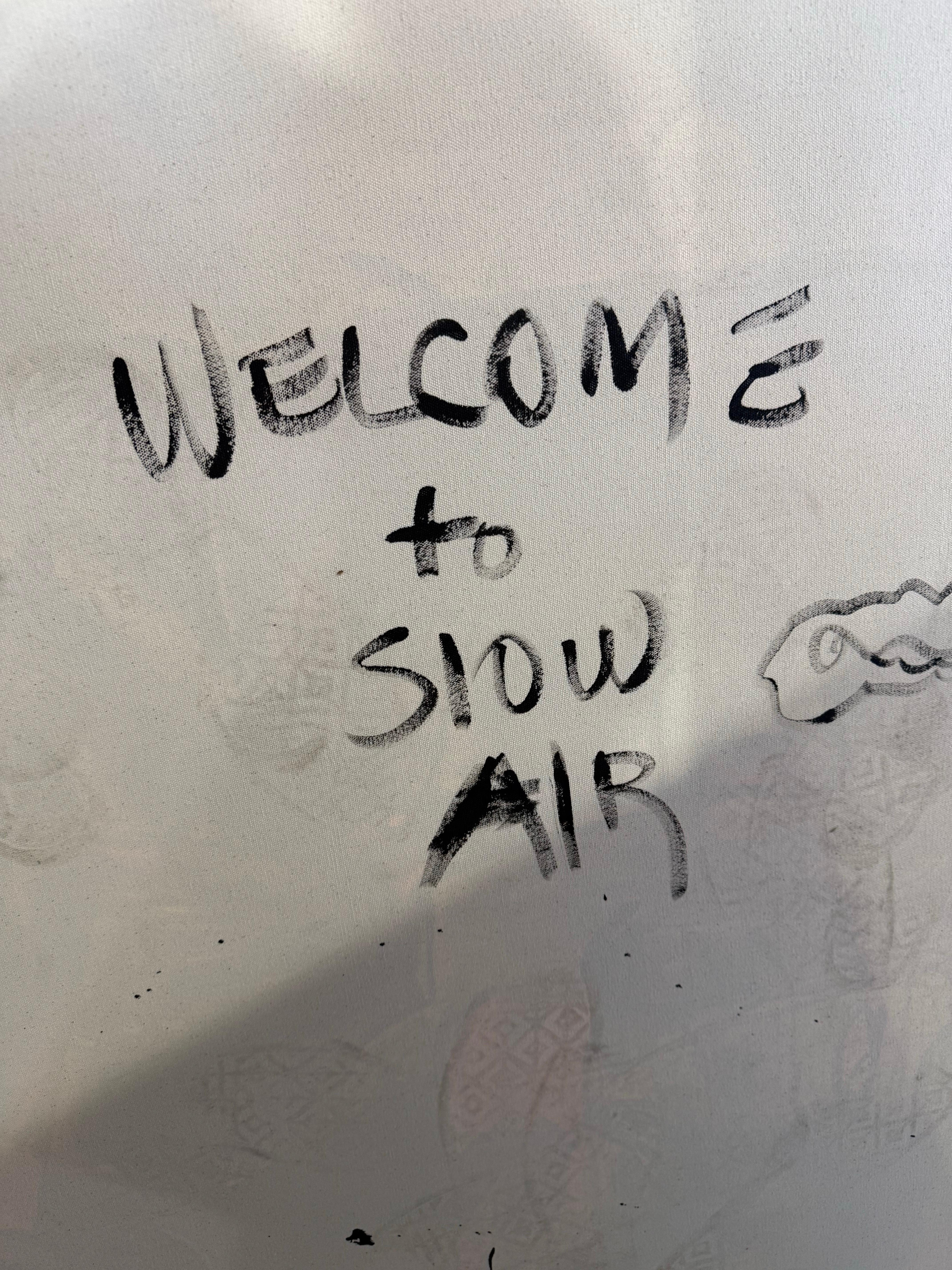 Mixed Media Painting titled “Welcome to Slow Air” 60 x 78 For Sale 5