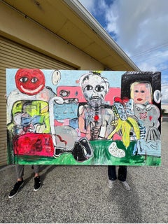 Mixed Media Painting titled "Who Spilled the Wine" 52 x 84