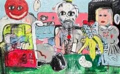 Mixed Media Painting titled "Who Spilled the Wine" 52 x 84