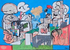 « L'architecte du souffle »  Peinture mixte  (68 × 96)