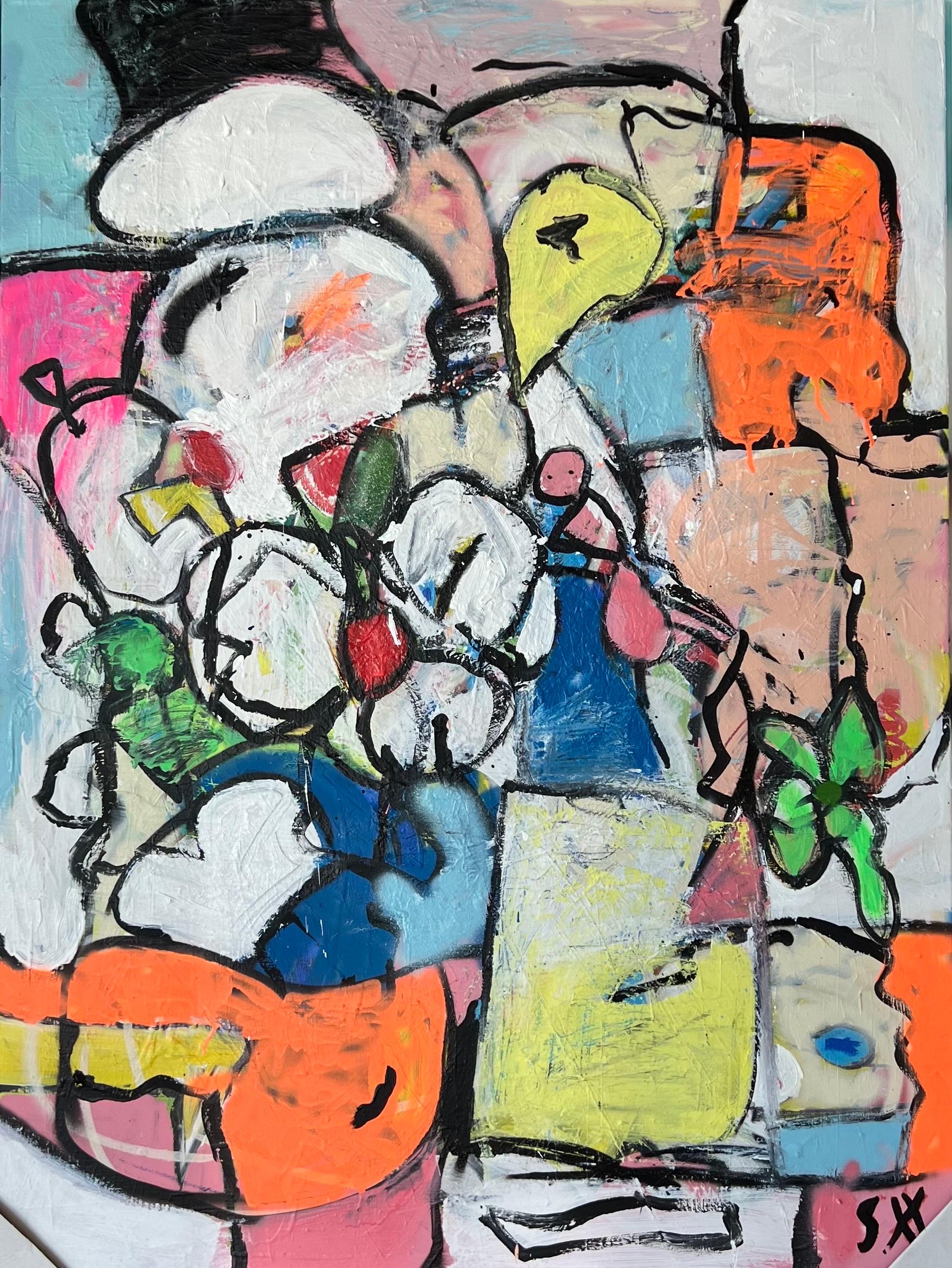 « Chaleureux » Peinture mixte 37 x 49