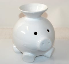 Scott Henderson Design for Mint Inc. White Porcelain Pig Shaped Piggy Bank, 1980