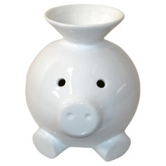 Scott Henderson Design for Mint Inc. White Porcelain Pig Shaped Piggy Bank, 1980