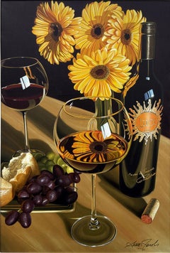 Luce, Large Hand Signed Giclee on Canvas, 32 x 22 in. Stretched, Food and Wine