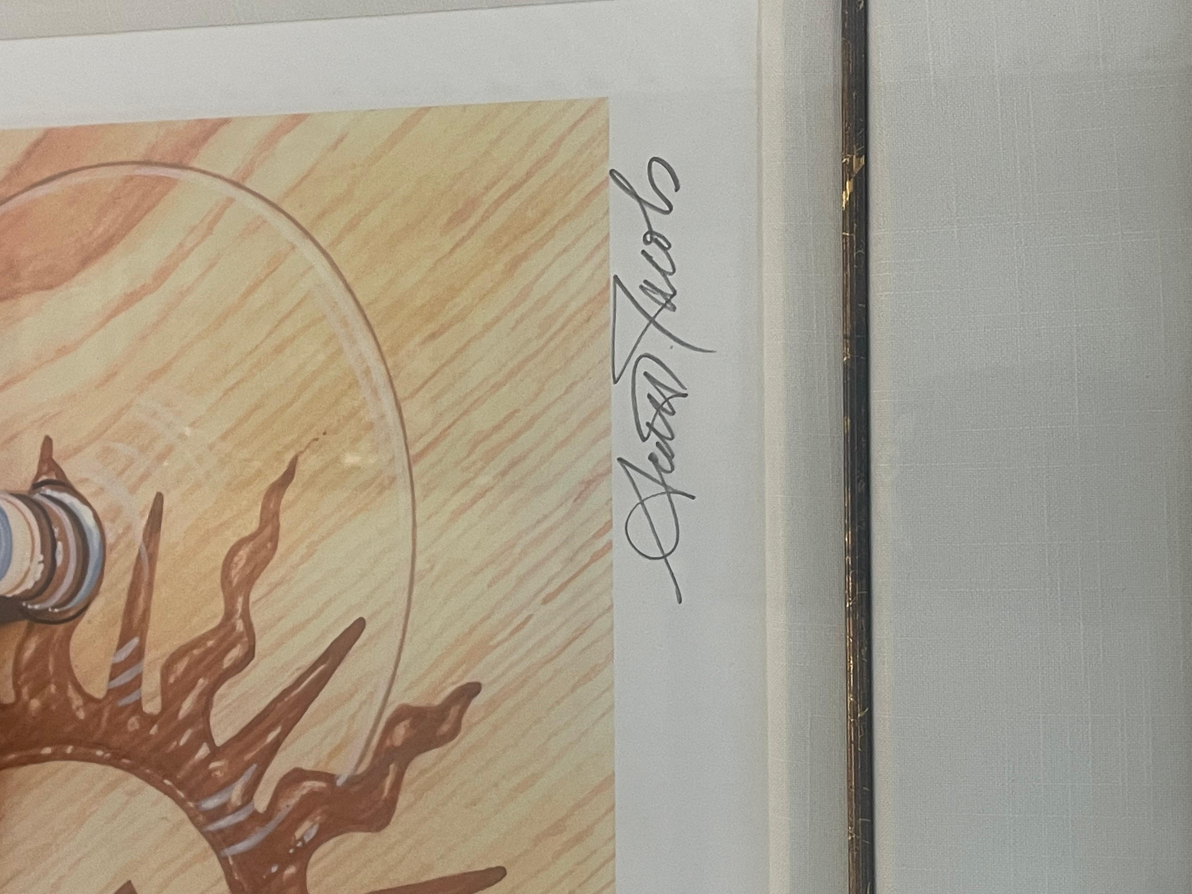 This is an Scott jacobs signed and numbered lithograph. Never hung in great shape. Measures 42x34