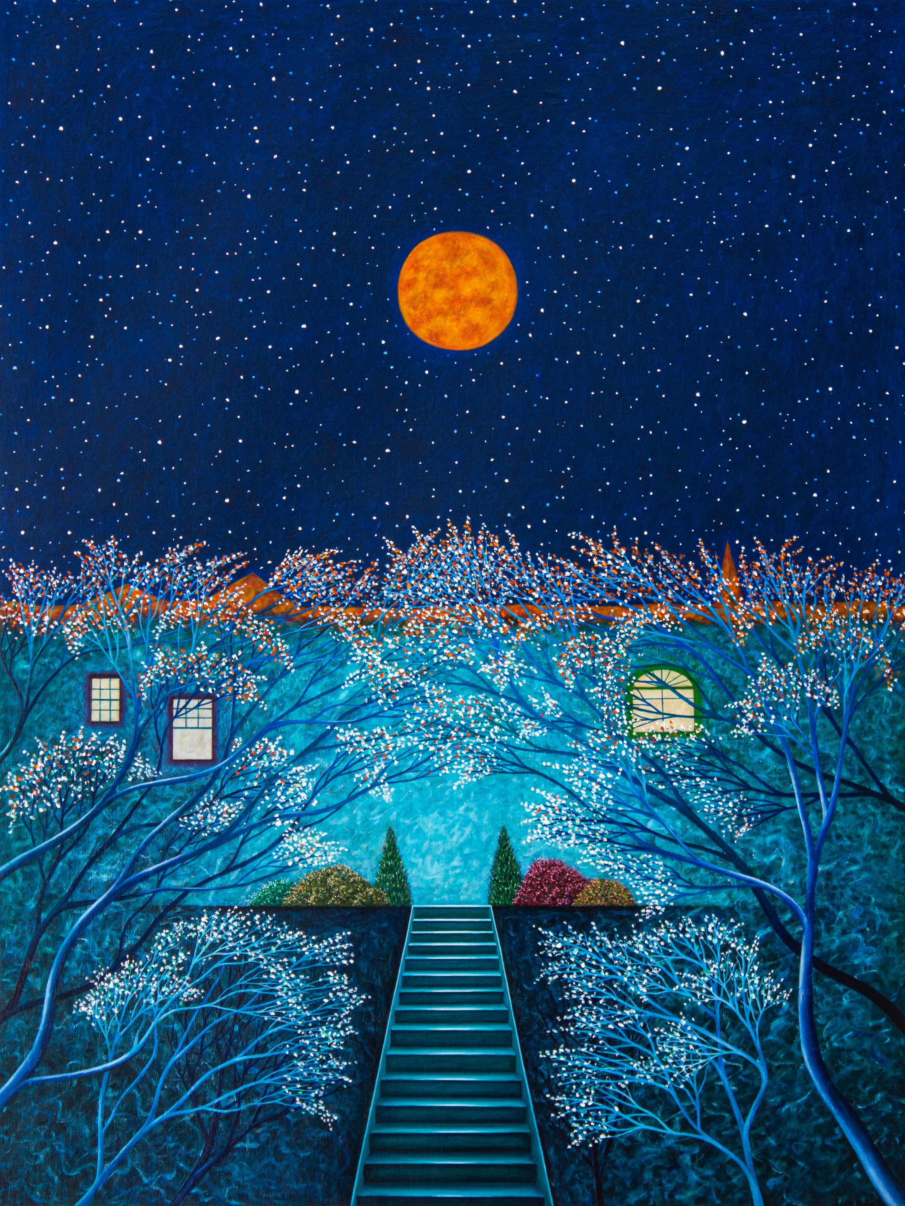 Scott Kahn Landscape Print - For Matthew, Spring Moon & Autumn Moon