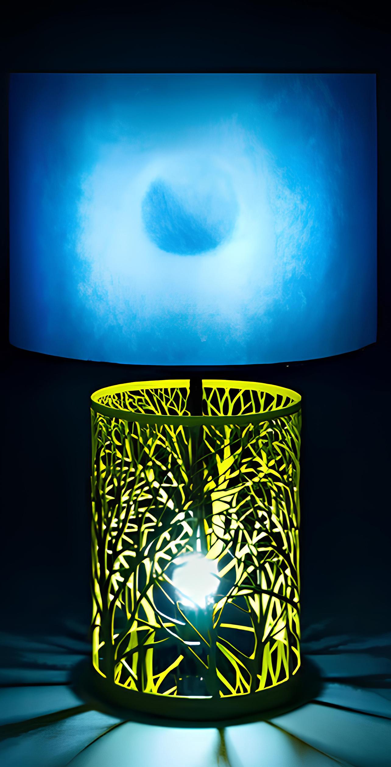 Scott Kahn, Autumn Moon, mixed media sculptural lamp (after) For Sale 1