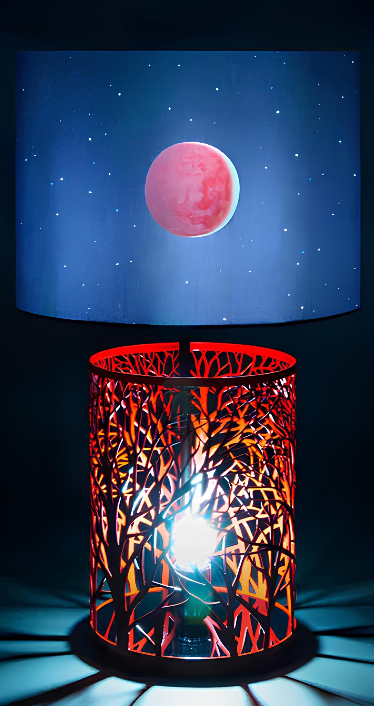 Scott Kahn, Lunar Eclipse, mixed media sculptural lamp (after) For Sale 2