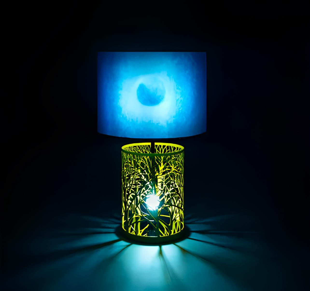Scott Kahn, Autumn Moon, mixed media sculptural lamp (after) For Sale 3