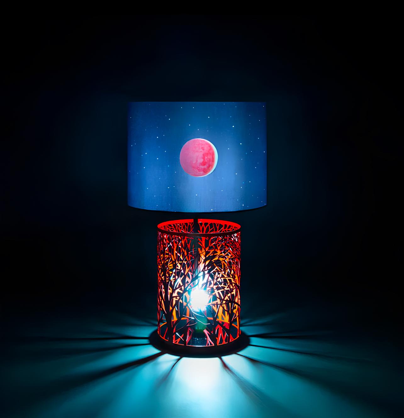 Scott Kahn, Lunar Eclipse, mixed media sculptural lamp (after) For Sale 4