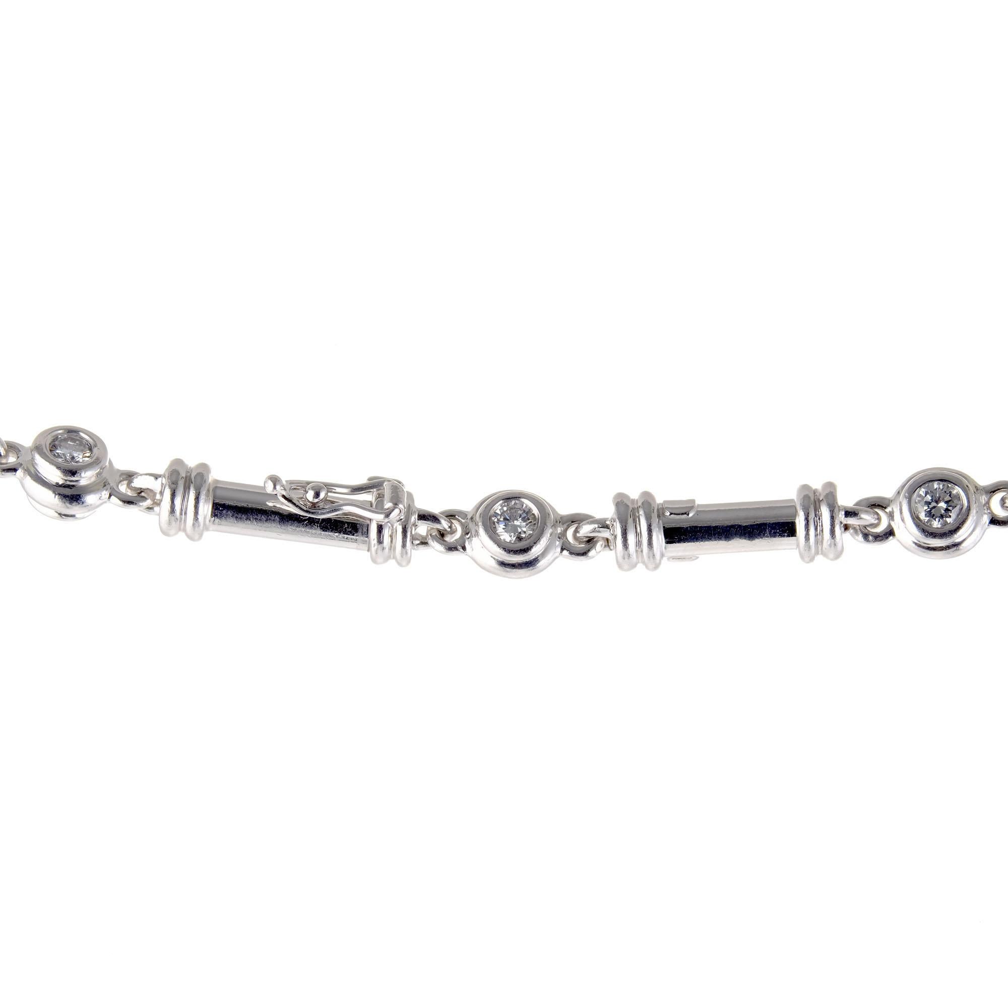 Scott Kay 2,35 Karat Diamant Platin Bar Link Halskette (Moderne) im Angebot