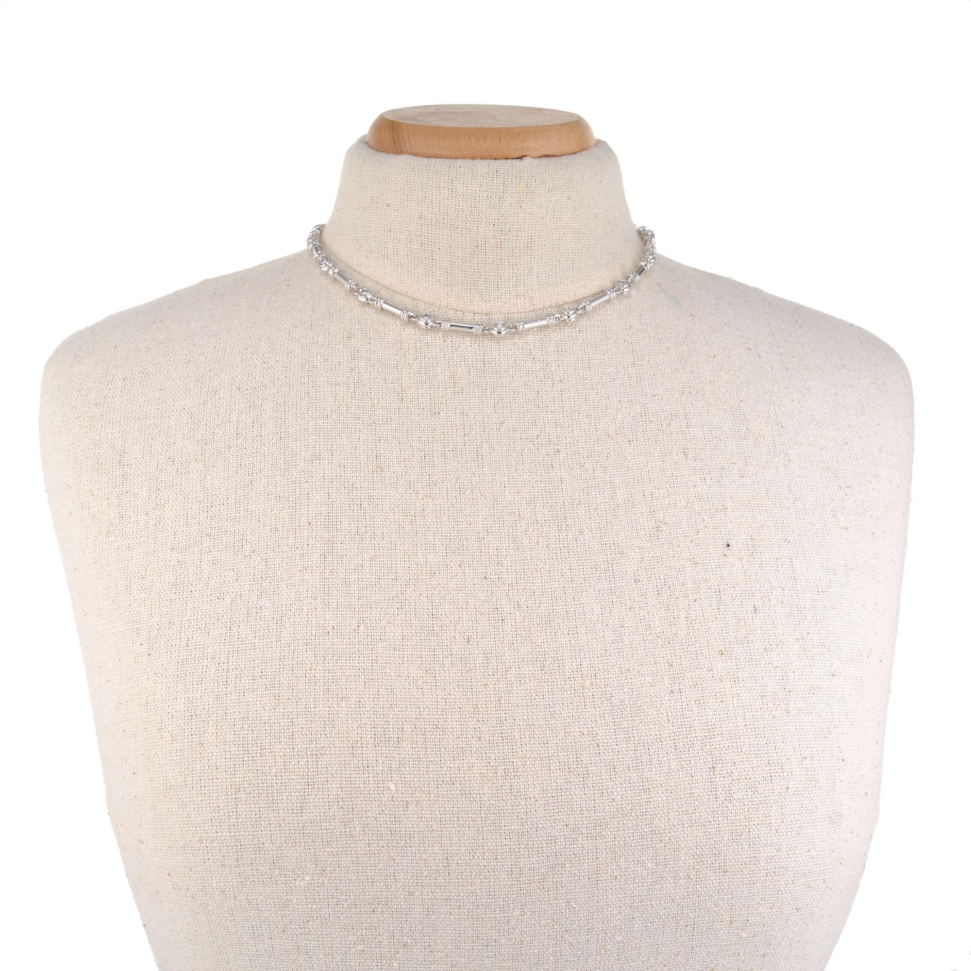 Scott Kay Collar de eslabones con barra de platino y diamantes de 2,35 quilates en Bueno estado para la venta en Stamford, CT