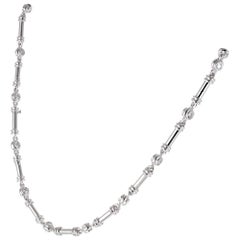 Vintage Scott Kay 2.35 Carat Diamond Platinum Bar Link Necklace