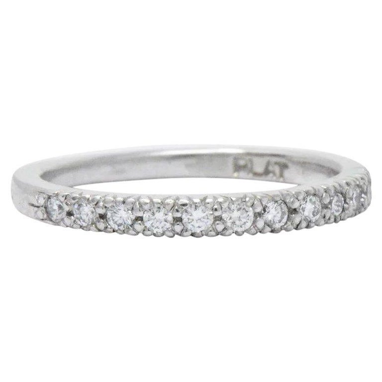 Scott Kay .25 CTW Diamond and Platinum Wedding Band Stackable Ring at
