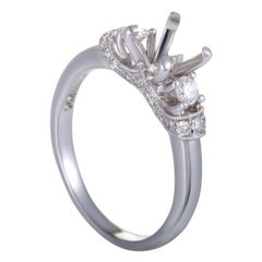 Scott Kay, .38 Carat 14 Karat White Gold Diamond Engagement Ring Mounting