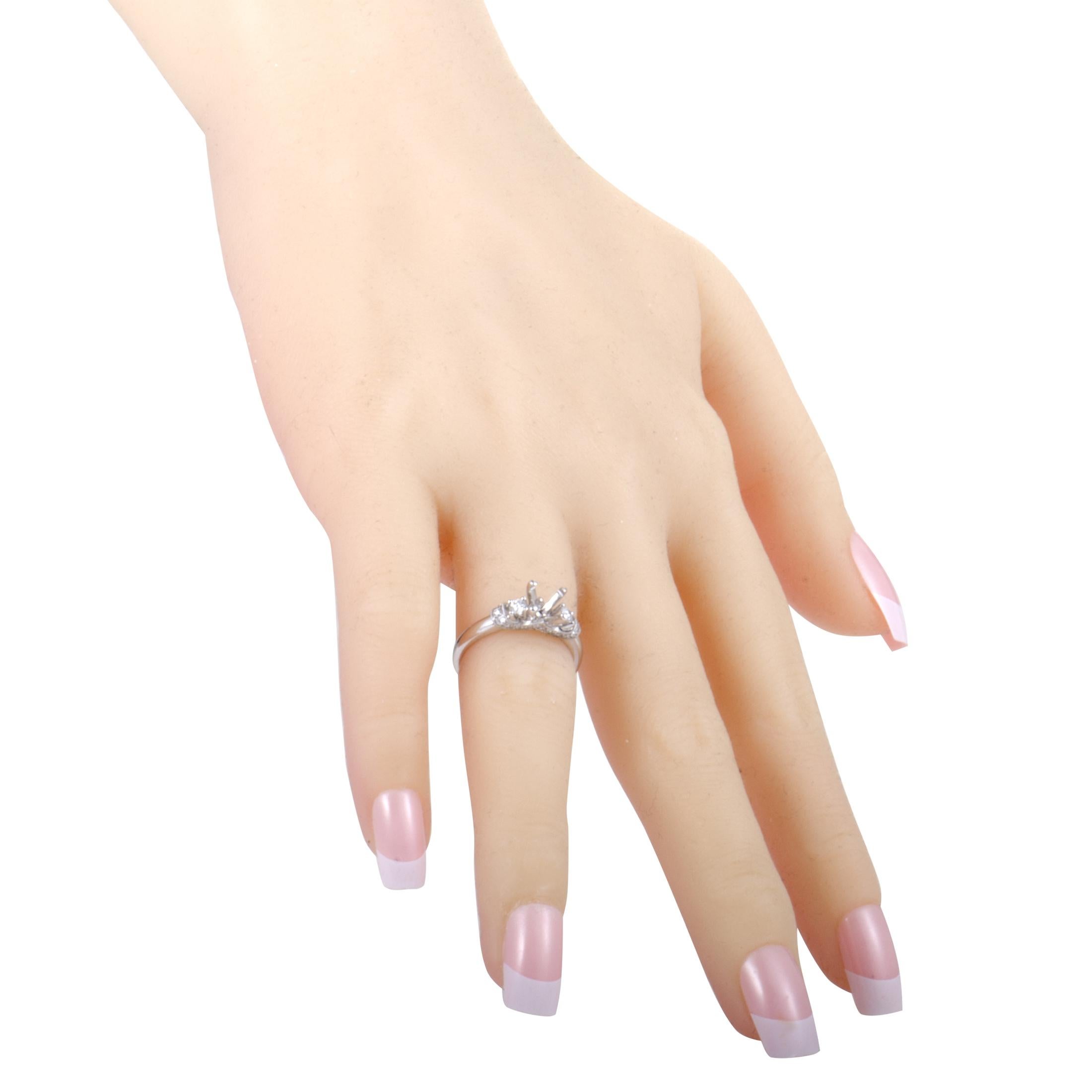 Women's Scott Kay, .38 Carat 14 Karat White Gold Diamond Engagement Ring Mounting