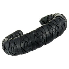 Scott Kay Black Leather Cuff Bracelet