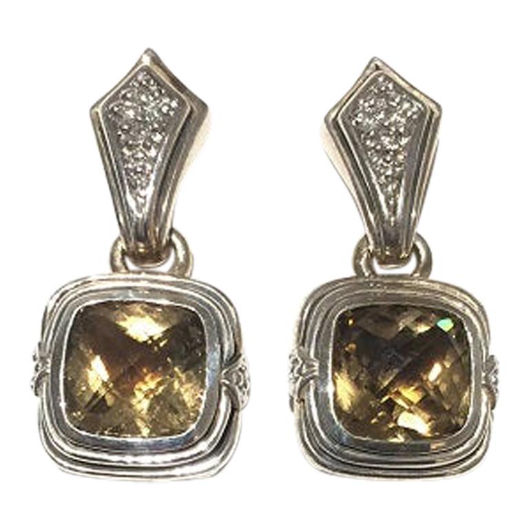 Scott Kay Citrine and Diamond Ladies Earring E1218SCQ For Sale