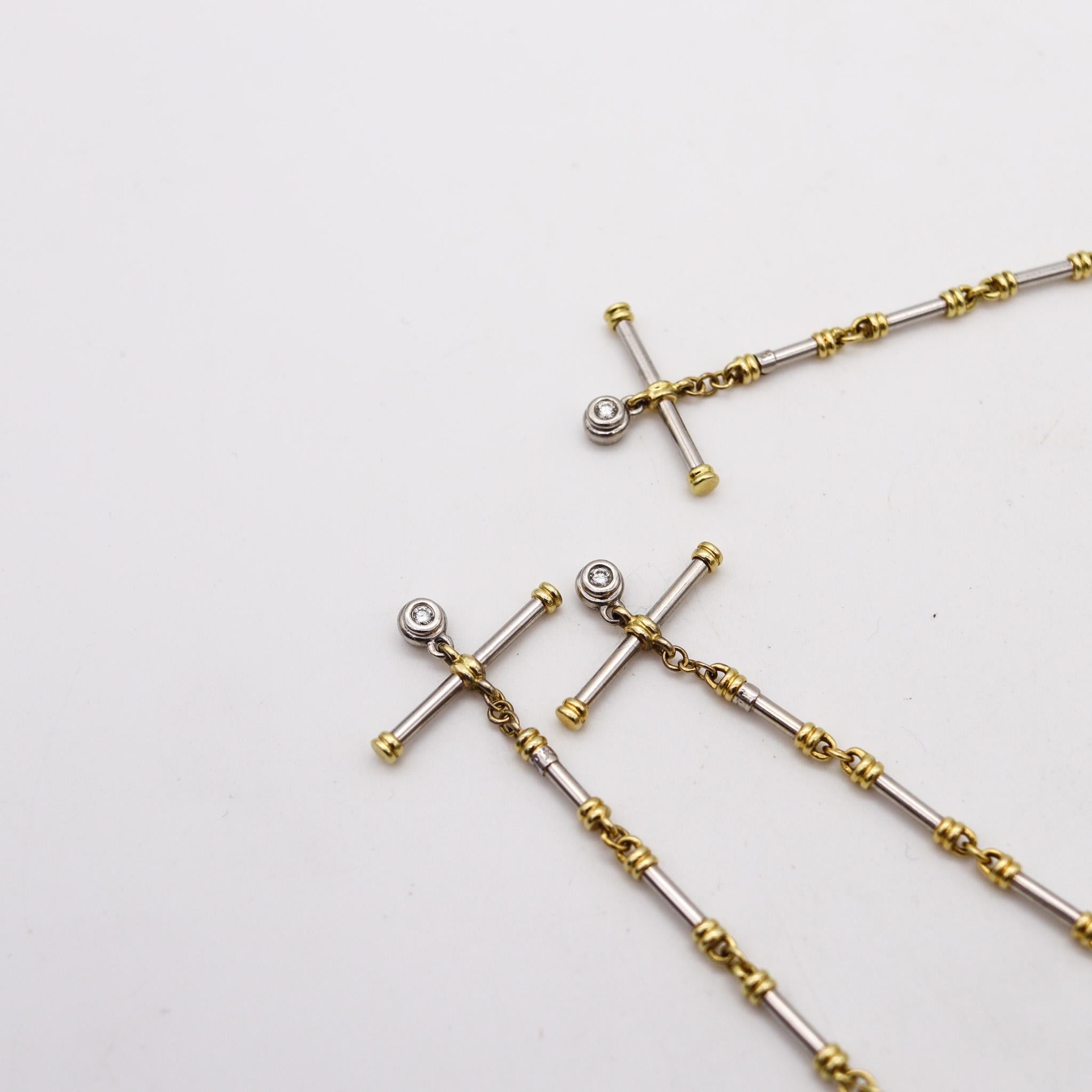 Umwandelbare Kettenarmbänder aus Platin 18Kt Gold und Diamanten von Scott Kay (Brillantschliff)