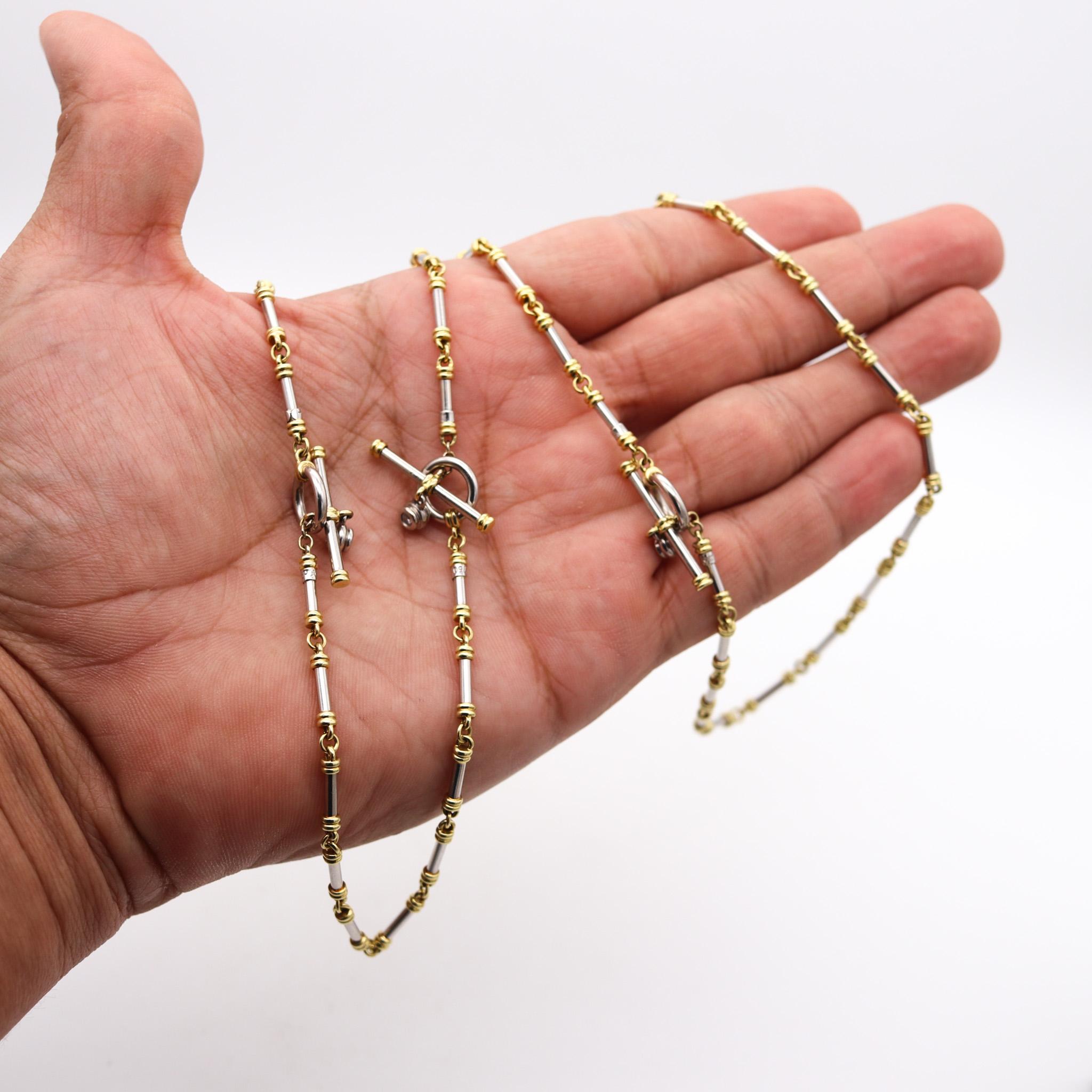 Umwandelbare Kettenarmbänder aus Platin 18Kt Gold und Diamanten von Scott Kay im Zustand „Hervorragend“ in Miami, FL