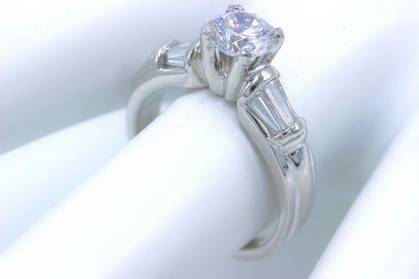 Women's Scott Kay Diamond Engagement Ring Semi Mount Tapered Baguettes 0.28tcw Platinum For Sale