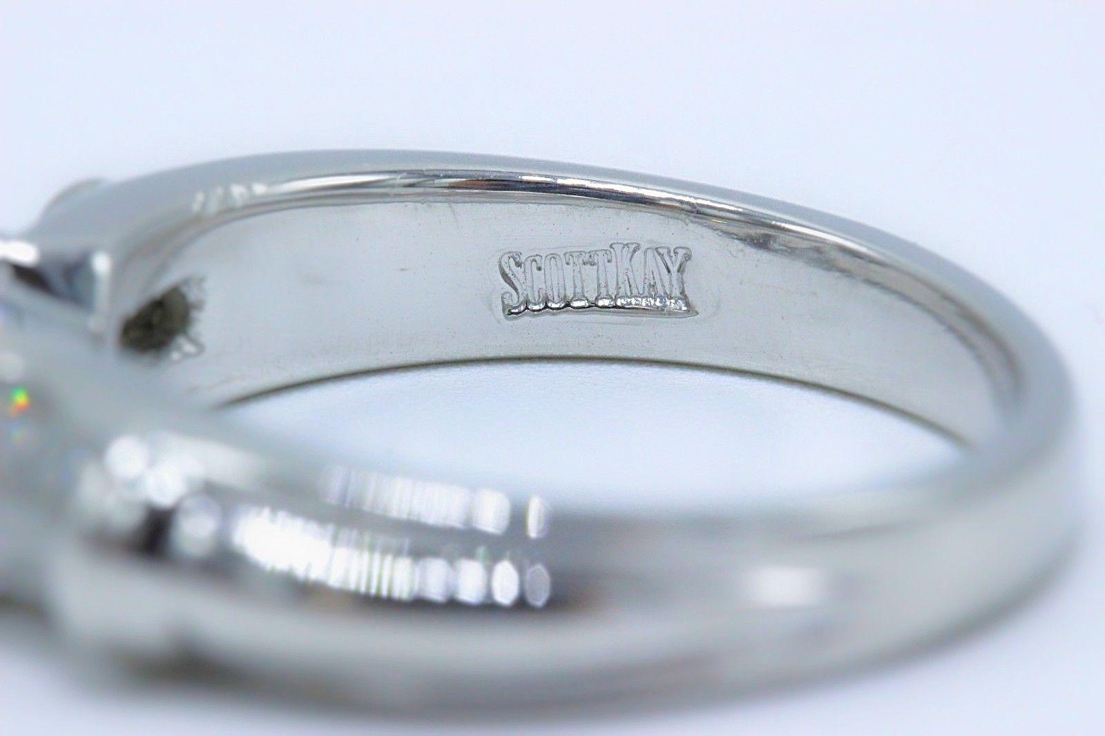 Scott Kay Diamond Engagement Ring Semi Mount Tapered Baguettes 0.28tcw Platinum For Sale 1