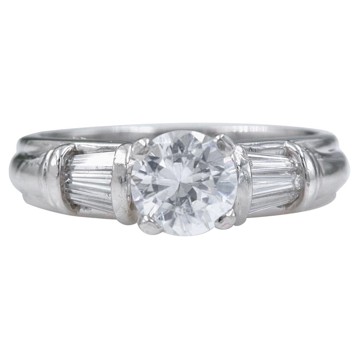 Scott Kay Diamond Engagement Ring Semi Mount Tapered Baguettes 0.28tcw Platinum For Sale