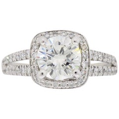 Used Scott Kay Diamond Halo Engagement Ring