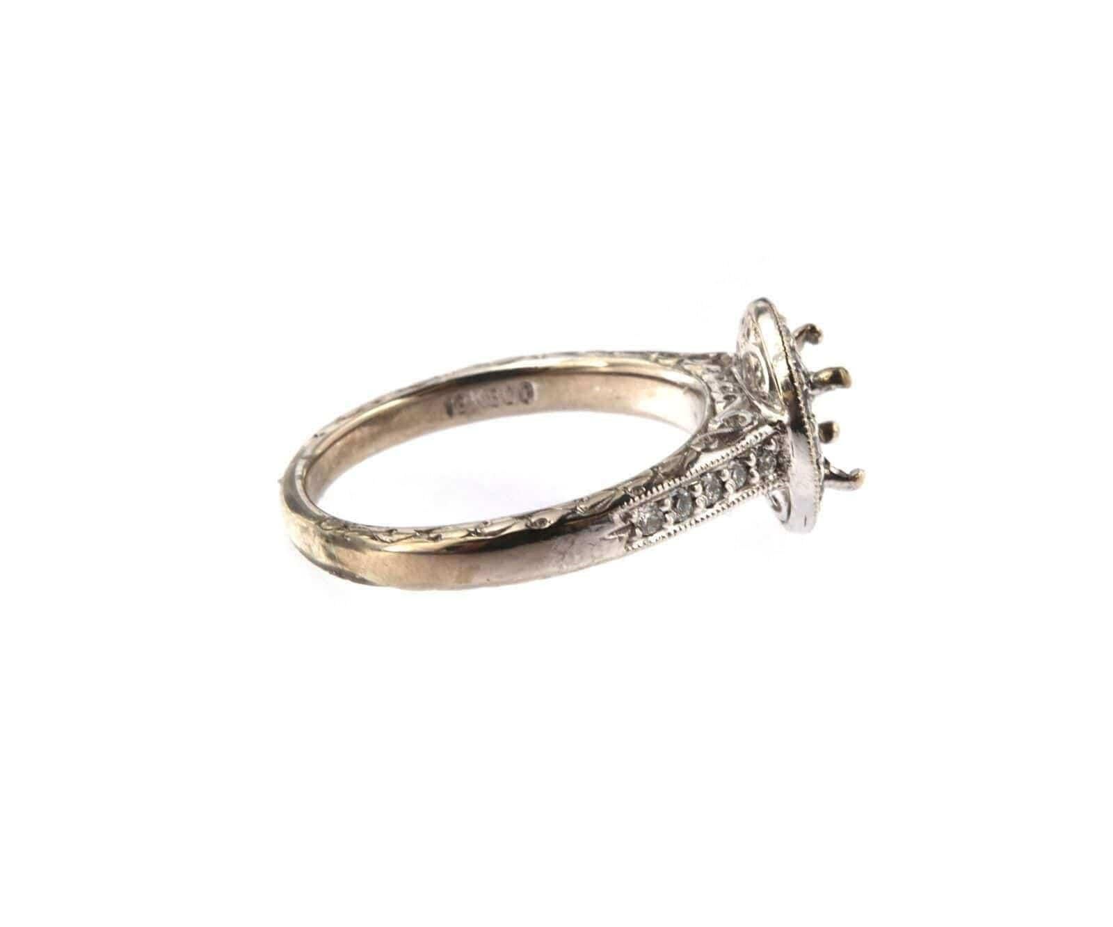 Scott Kay: 19 Karat und Platin Ring mit Diamant-Halo-Halskette (Rundschliff) im Angebot