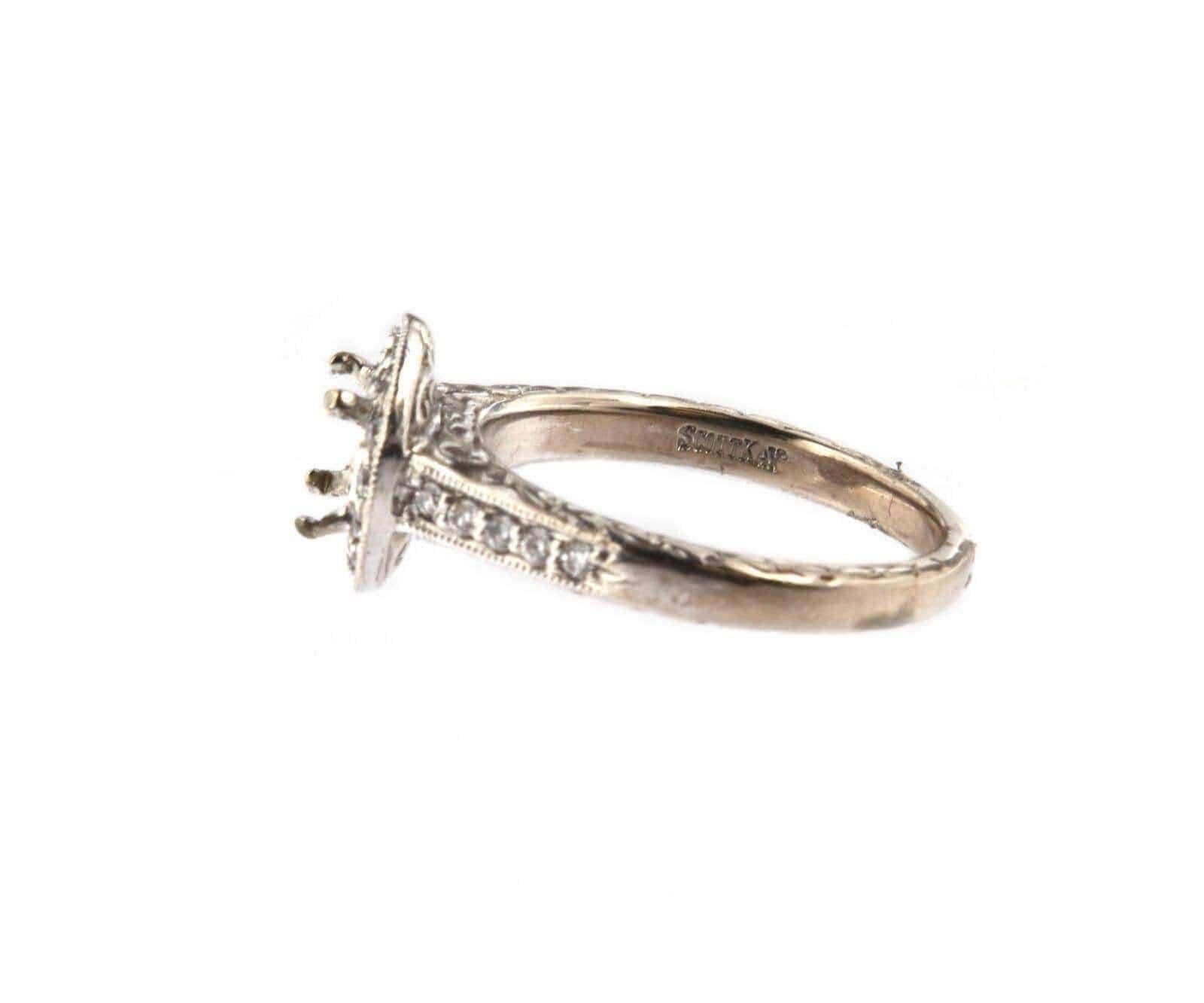 Scott Kay: 19 Karat und Platin Ring mit Diamant-Halo-Halskette Damen im Angebot