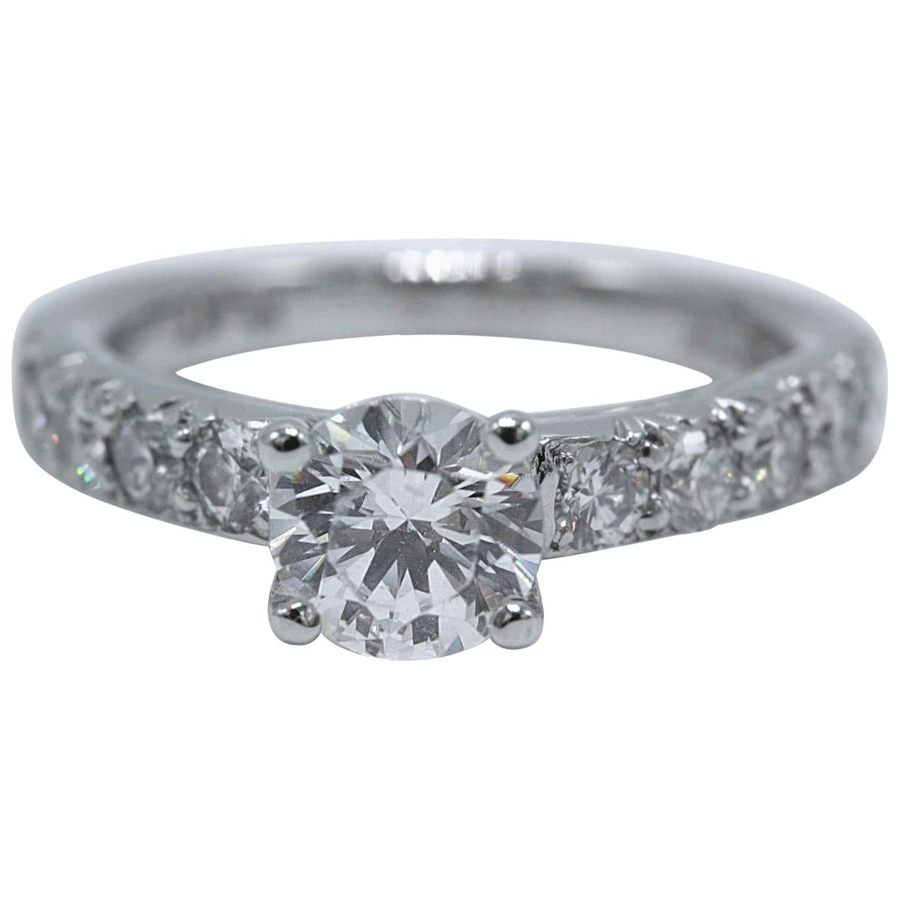 Scott Kay Engagement Ring Semi Mount with Accent Diamonds 0.52 Carat in Platinum