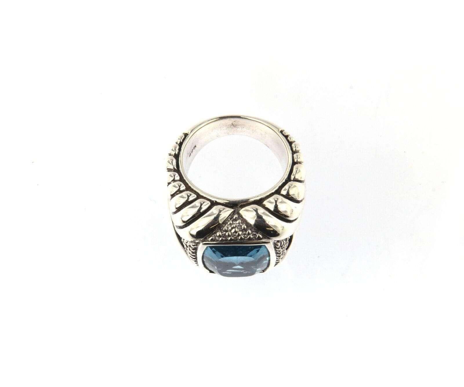 Scott Kay Enormous Blue Topaz Ring with 0.3 CTW Diamonds in Sterling

Scott Kay Blue Topaz & Diamond Ring
Sterling Silver
Diamond Weight: Approx. 0.30 CTW
Topaz Size: Approx. 11.5 X 17.25 MM
Ring Size: 7 (US)
Weight: Approx. 32.5 Grams
Stamped: SK,