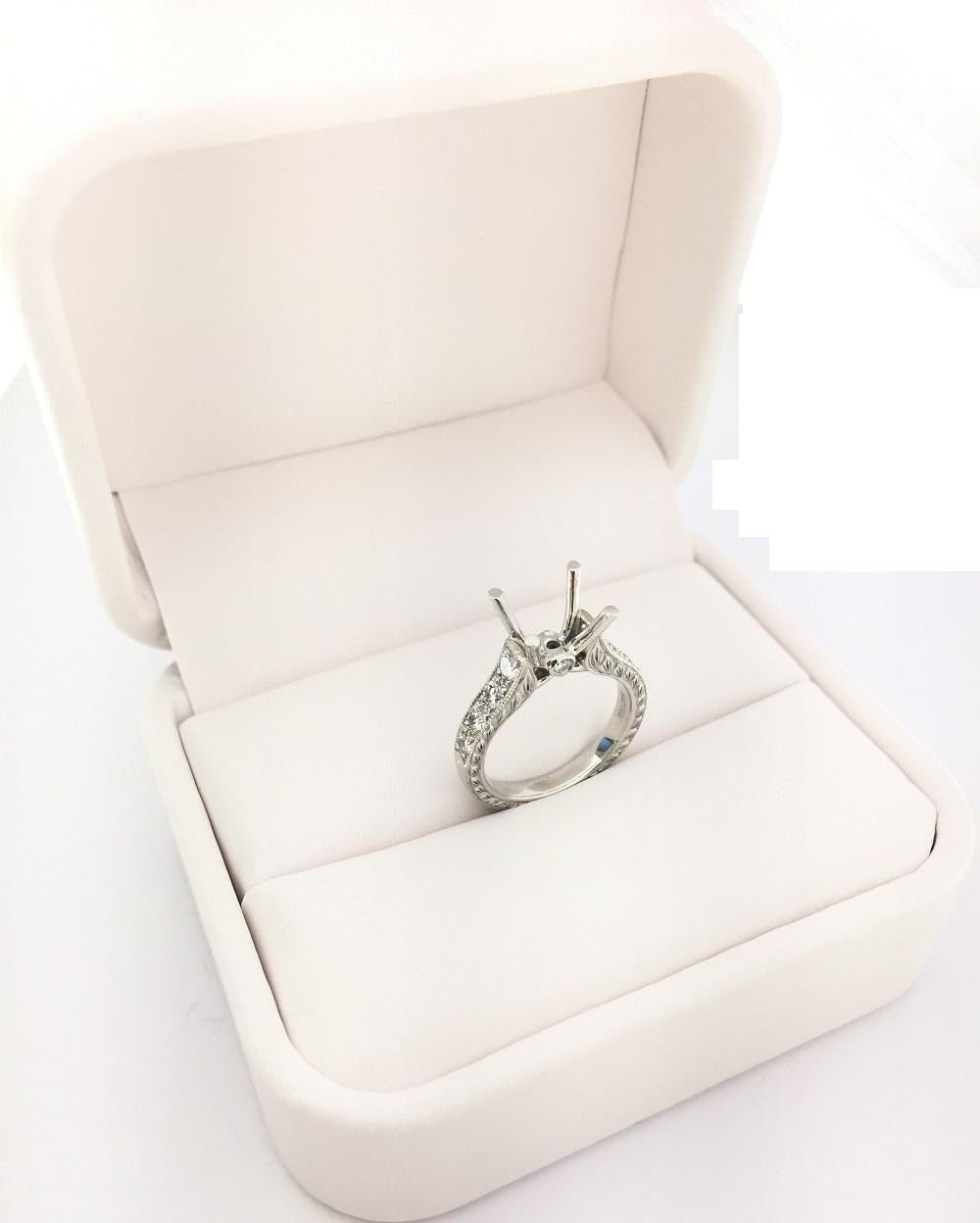 Scott Kay Ladies Diamond Setting Ring M1113RD15PP For Sale 2