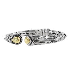 Pulsera brazalete de mujer Scott Kay de plata de ley y oro amarillo de 18 quilates grabado