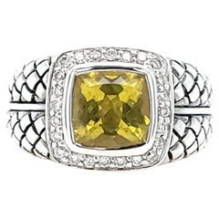 Scott Kay Lemon Citrine Ring with Diamond Accents