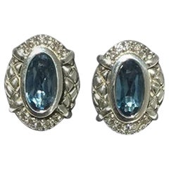 Scott Kay London, boucles d'oreilles pour femme en topaze bleue E1467SLB