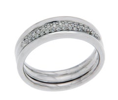 Scott Kay Men's/Women's Platinum Pave Diamond Band Ring