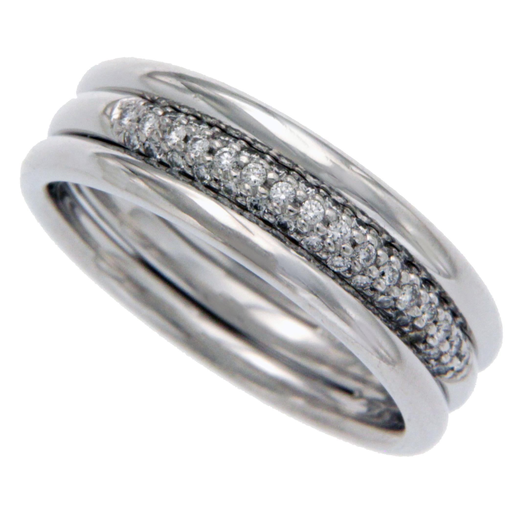 Scott Kay Men's/Women's Platinum Pave Diamond Band Ring
