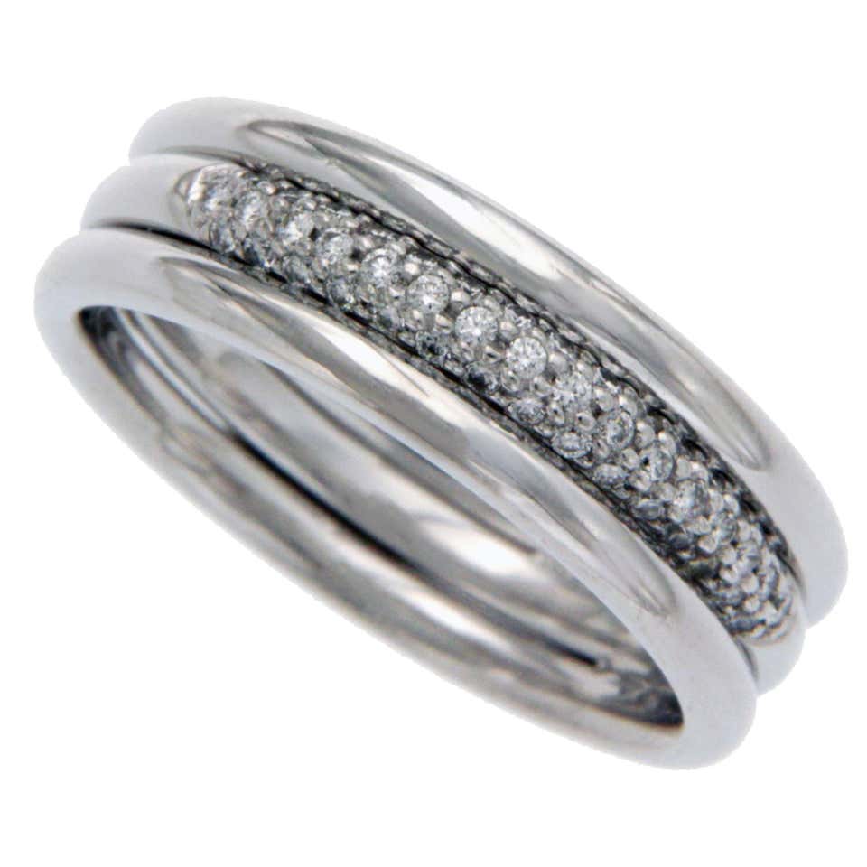 Diamond Stack Rings Kay Scott Kay 925 Sterling Silver Diamonds Basket Weave Ring For Sale at ...