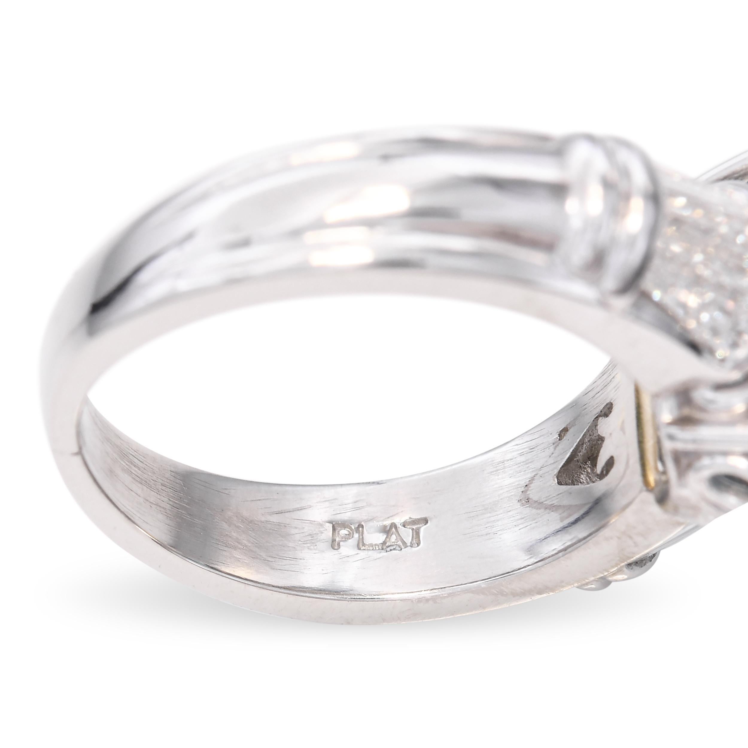 Bague en platine de Scott Kay avec 1,2 ctw de diamant et 5,93 ct de zircon bleu en vente 1