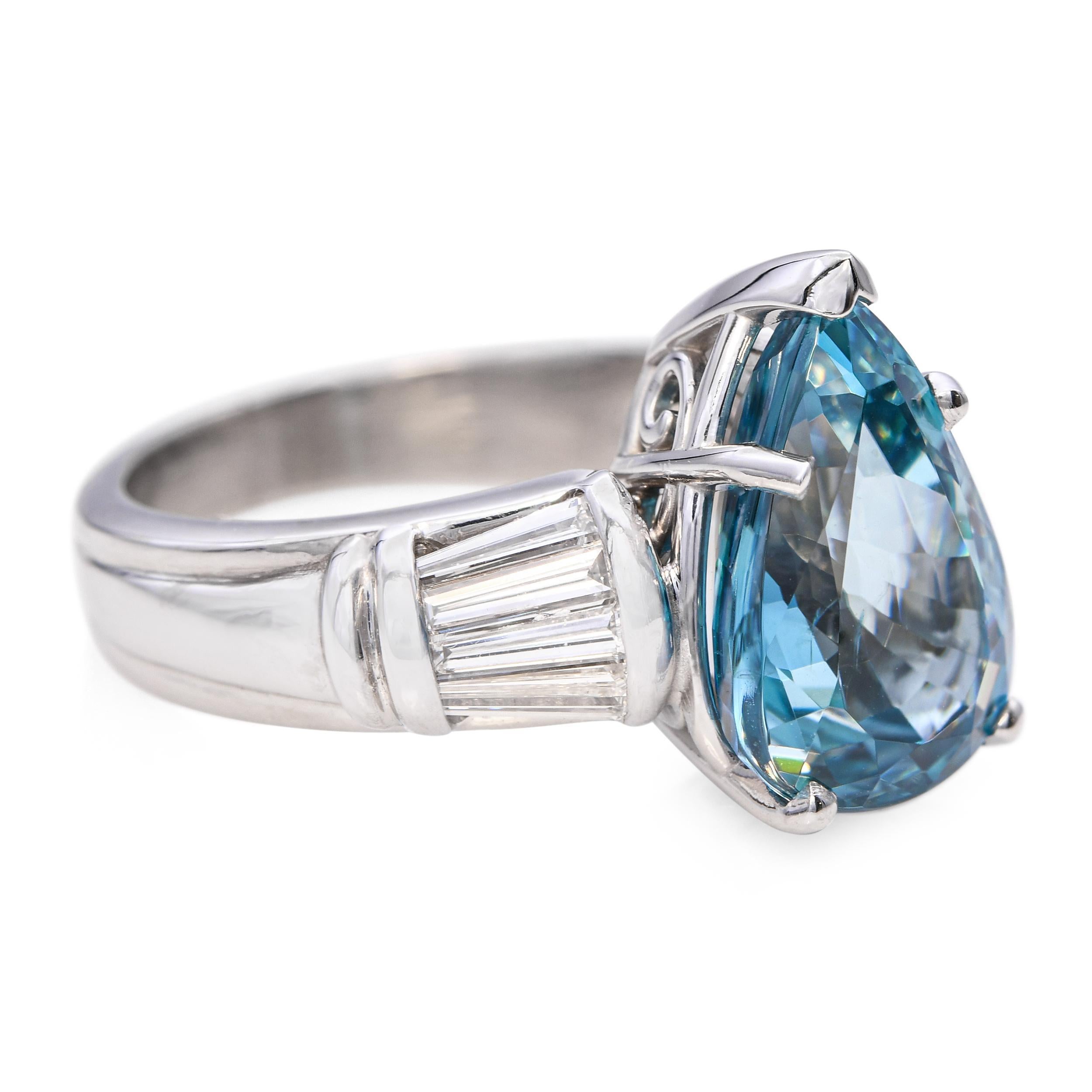 Bague en platine de Scott Kay avec 1,2 ctw de diamant et 5,93 ct de zircon bleu en vente 2