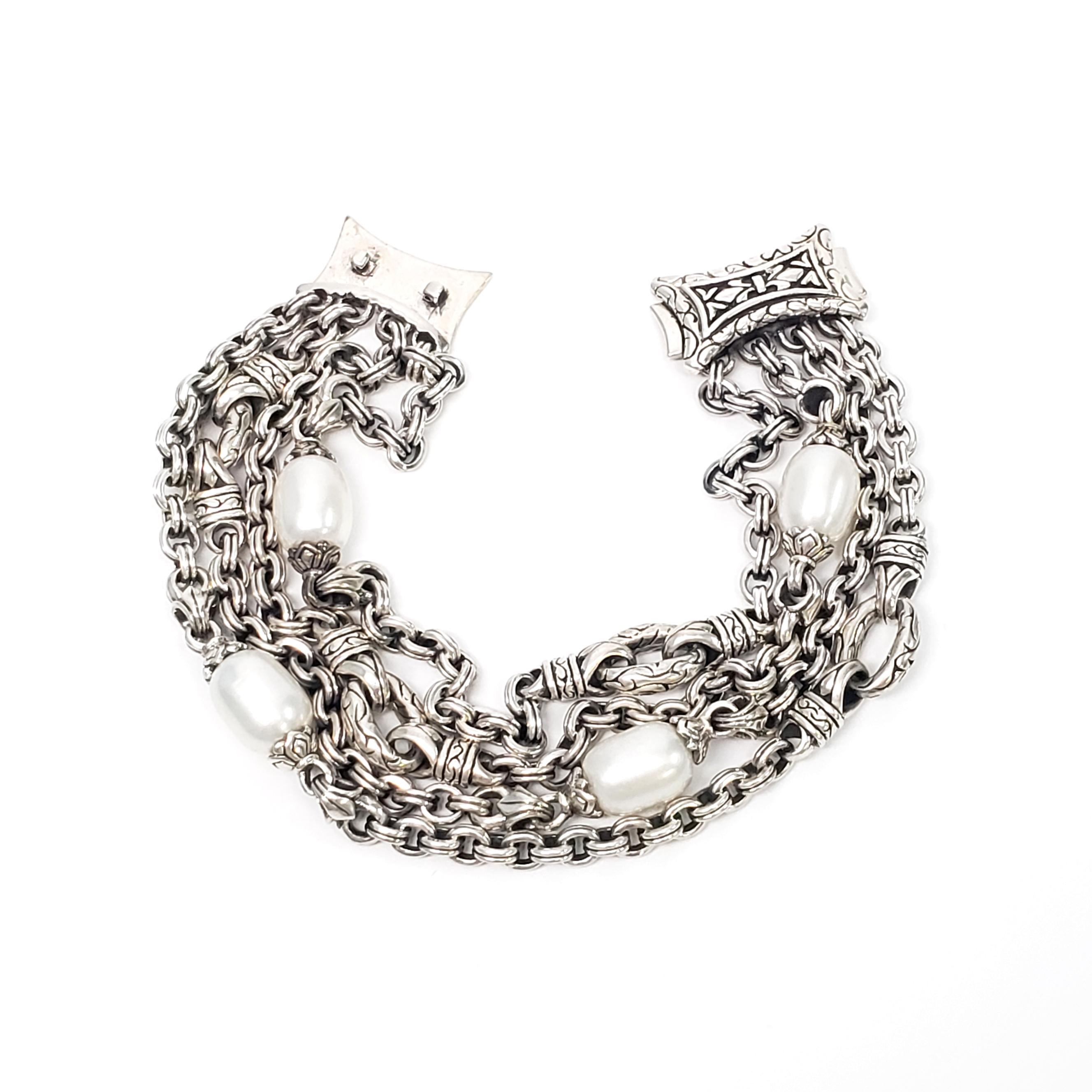 Women's Scott Kay Rolo Chain Multi-Strand Pearl Bracelet